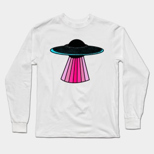 Preppy Glitter Spaceship Long Sleeve T-Shirt